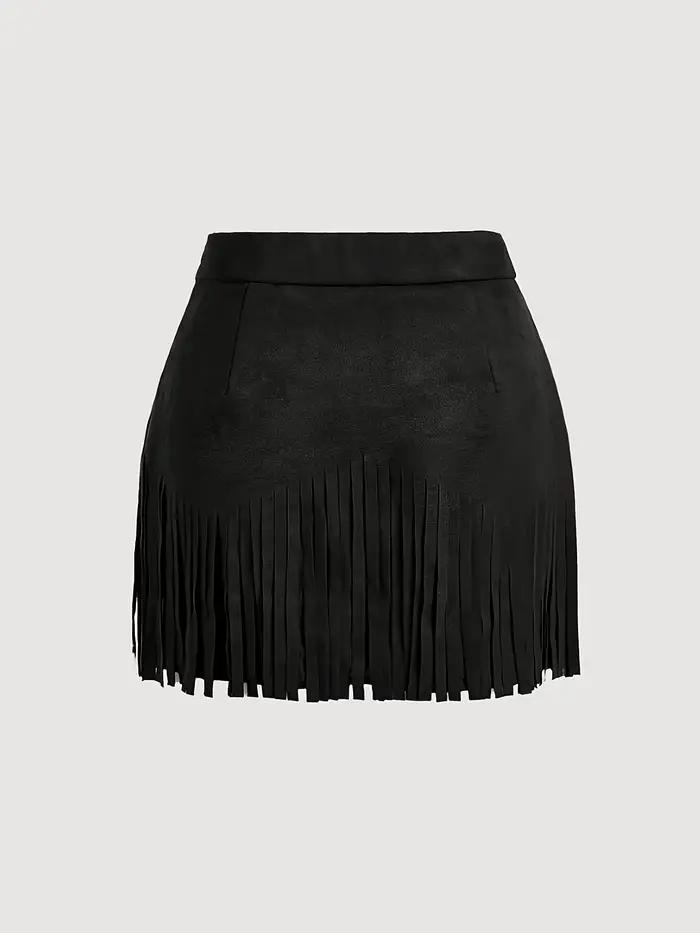Jupe semi-élastique noire pour dames
