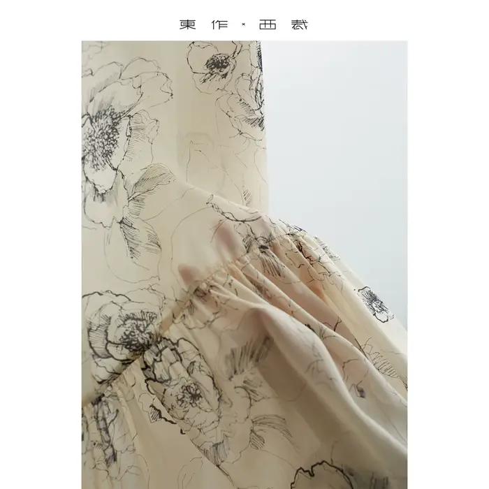 Jupe en soie de mûrier jupe longue à motif floral vêtements d'été pour femmes confortable élégante pour femmes ocassions spéciales
