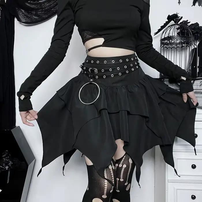 Mode d'été jupes courtes nouvelles femmes Sexy gothique Punk