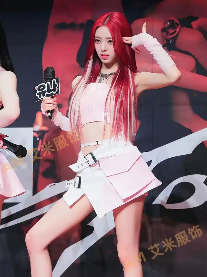 Haut de chant KPOP personnalisé pour groupe de filles, jupe de princesse Sexy pour fête d'anniversaire, ensemble de spectacle de compétition de danse de pom-pom girl