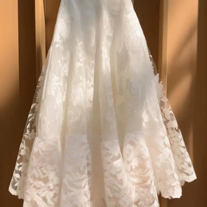 Vintage élégant blanc a-ligne jupes douce dentelle maille jupe pour femmes taille haute ample mi-longue Faldas Mujer Moda 2026