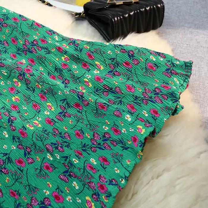 Jupe sirène élégante Seoulish à imprimé floral vert pour femme