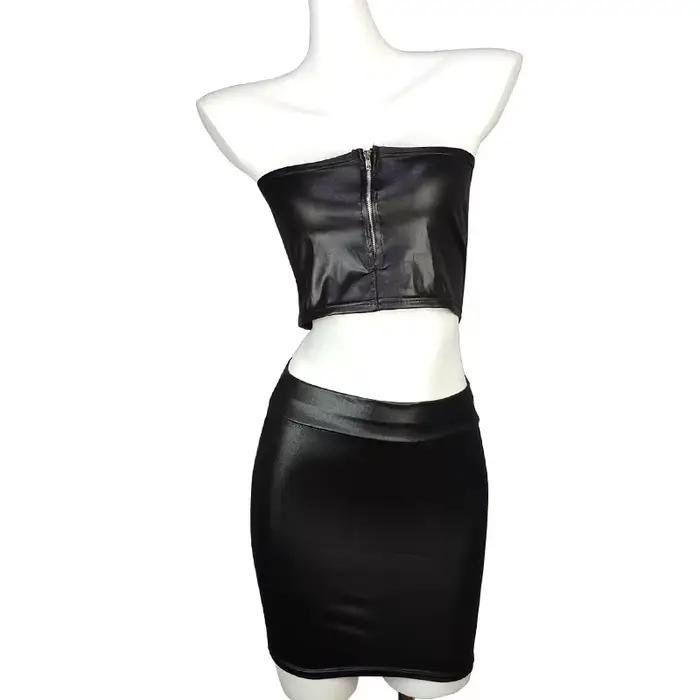 Jupe mini en similicuir PU mat style coréen pour femmes, tailles S-3XL, idéale pour l'été, design élégant et confortable, adapté pour les sorties nocturnes et journée de travail