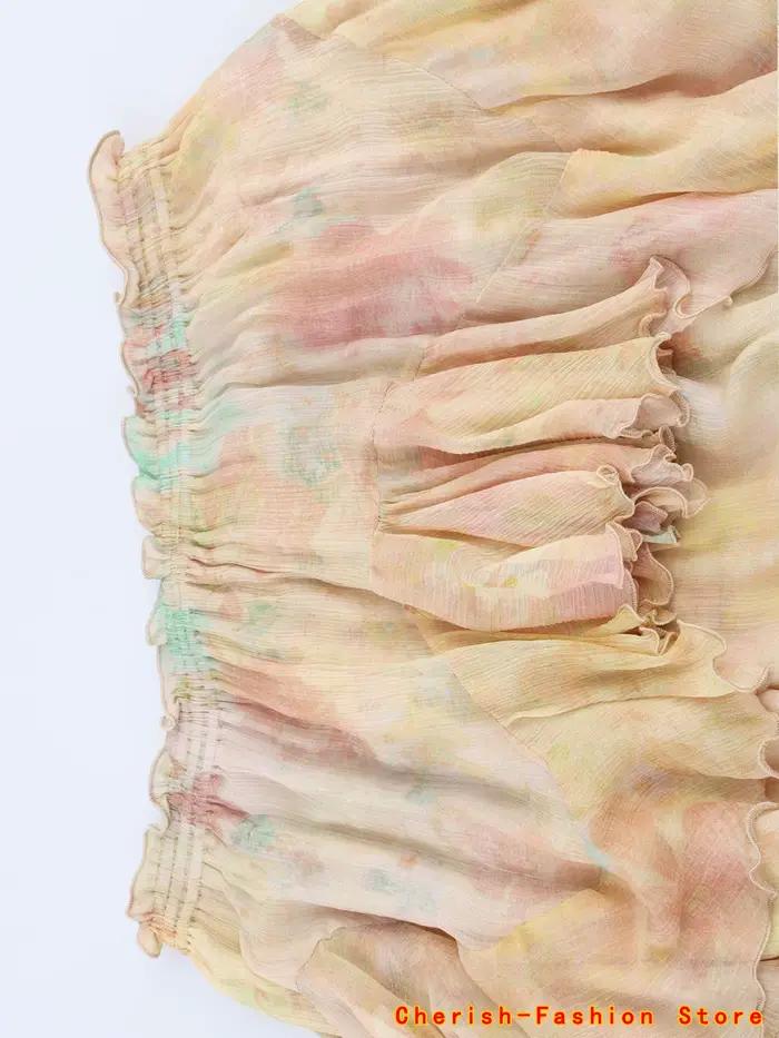Jupe trapèze en dentelle florale de Style français