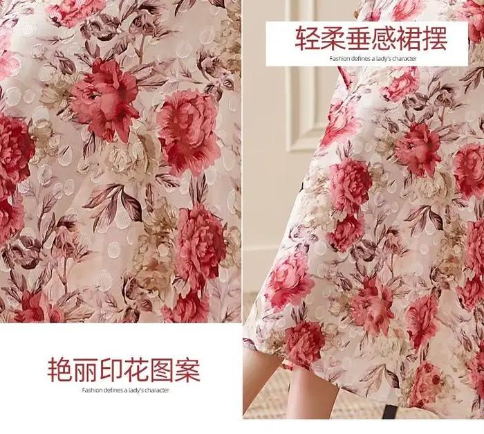 Robe florale en mousseline de soie pour femmes, nouveau Style fin, taille française, tempérament cintré, robes féeriques mi-longues à manches courtes, été