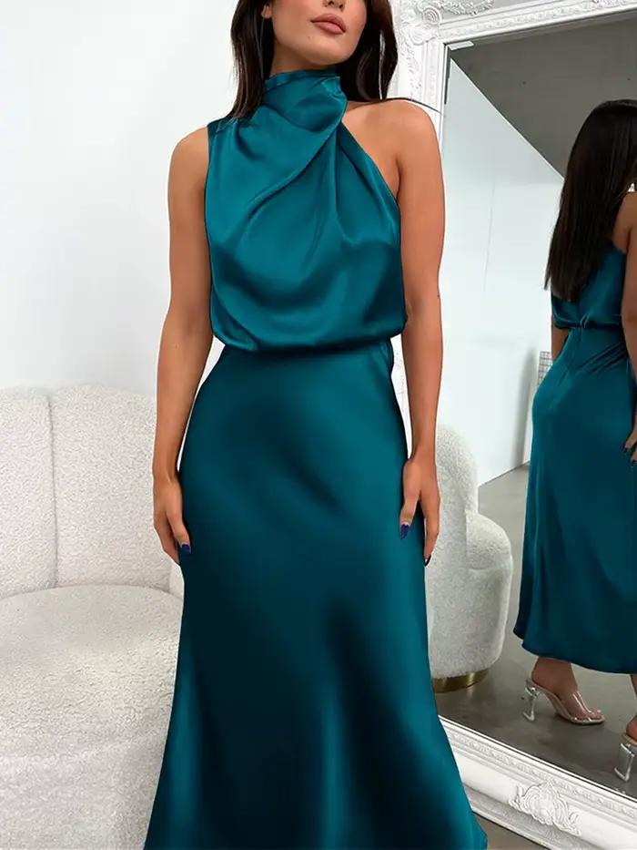 Robe longue d'été en Satin de soie pour femmes