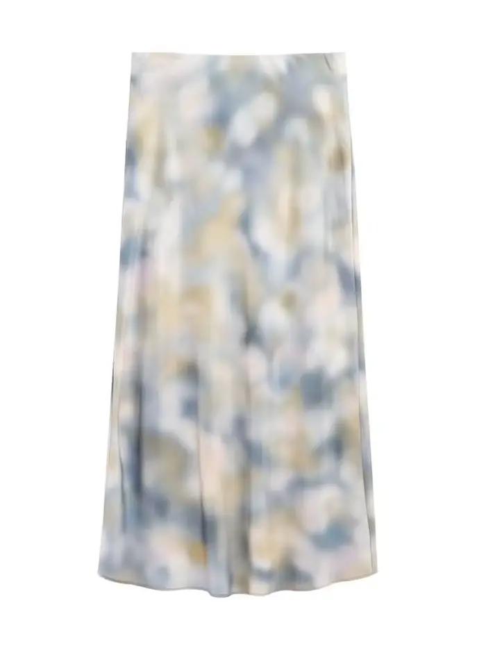 Ensemble jupe en soie tie-dye élégant et confortable pour femme