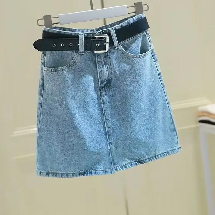 CoAdvantages-Mini jupe courte en jean avec poche pour femme