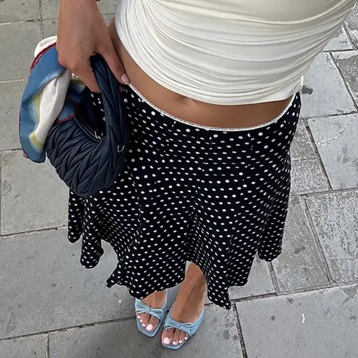 SUCHCUTE – jupe élégante à volants et pois pour femmes