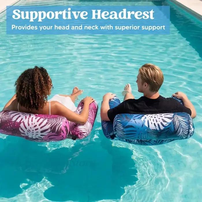Chaise de piscine gonflable pour adulte, flotteur de relaxation pour lac, plage, jardin, fête, été, détente aquatique
