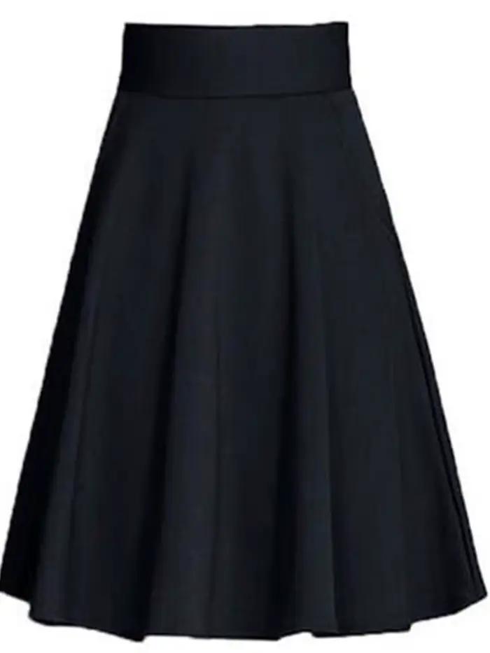 Jupe Femme Taille M-3XL Plissée Poches Solides
