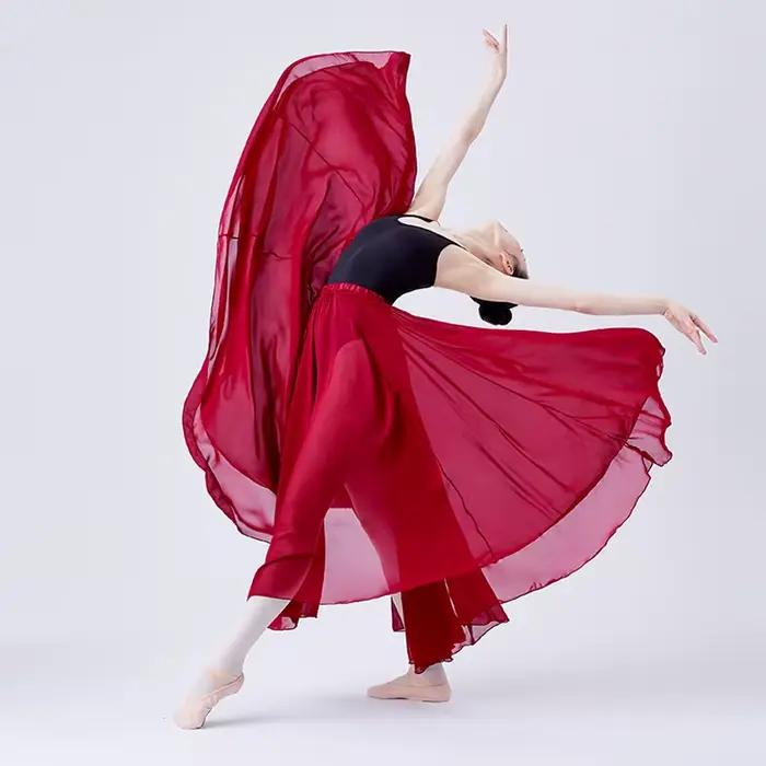 Jupe de Ballet Longue en Mousseline de Soie pour Femme