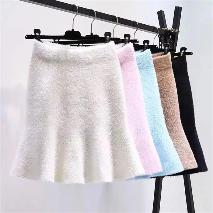 Mini jupe taille haute vintage polyester acrylique pour femme junior décontractée automne hiver élégante à offrir occassions spéciales