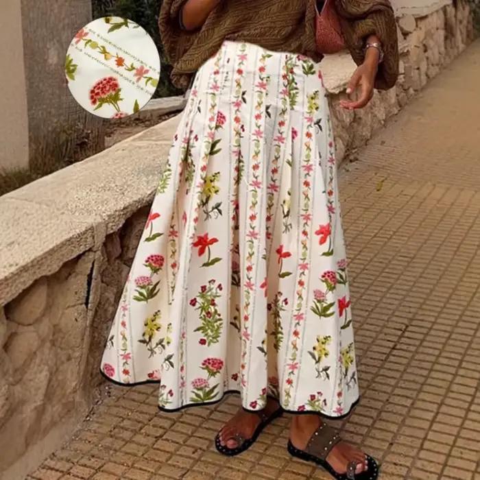 Jupe mi-longue taille haute printemps-été-automne 2026