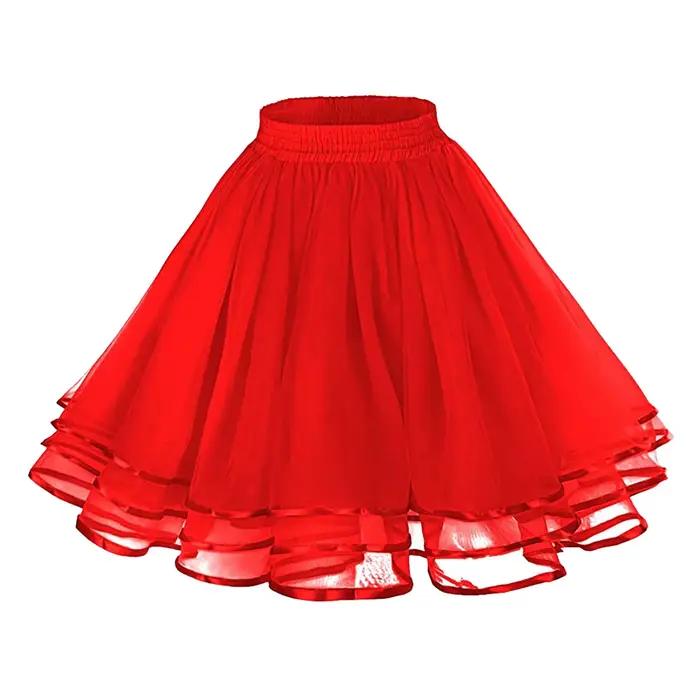 50CM Tutu jupe pour femmes extensible Mini évasé