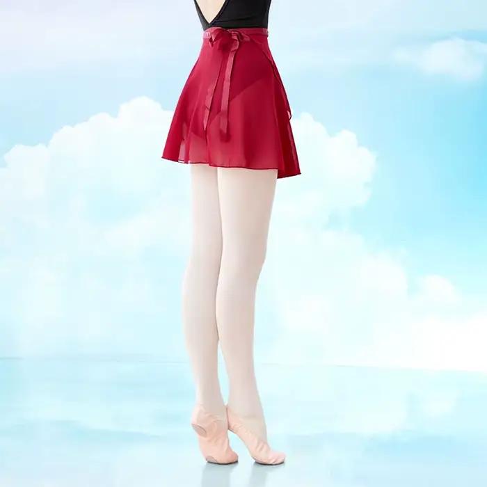Jupe de ballet pour femmes jupe de danse en mousseline de soie noire jupe portefeuille de danse pour filles jupe semi-opaque jupe de danse jupe de ballerine cravate réglable