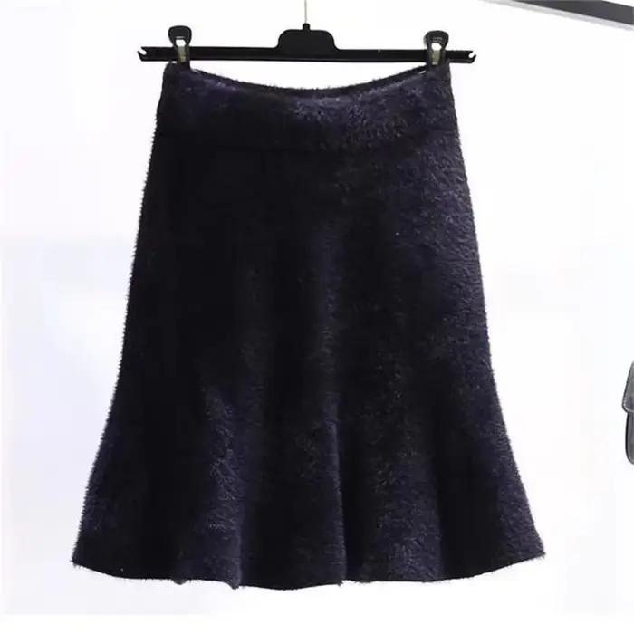 Mini jupe taille haute vintage polyester acrylique pour femme junior décontractée automne hiver élégante à offrir occassions spéciales