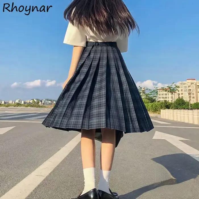Jupes plissées femmes Style Preppy japonais Plaid Faldas Kawaii écolières Chic printemps automne taille haute tout-match mode jeunesse