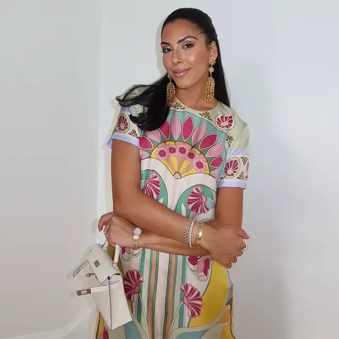 Robe longue imprimée pour femme, à manches mi-longues et col rond, avec ourlet à franges, tenue de mode quotidienne, idéale pour les rendez-vous et les soirées 2026