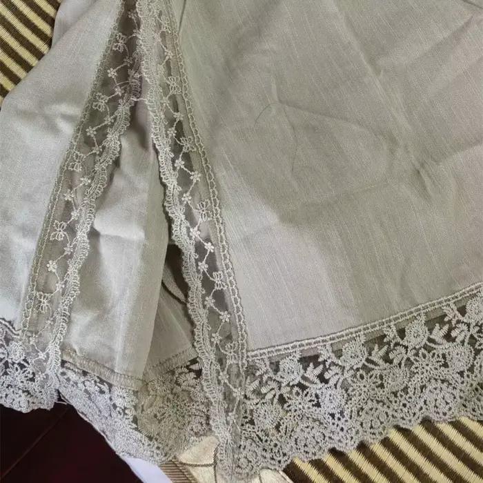Jupe longue fendue taille haute en lin-coton pour femme