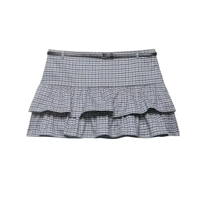Jupe-culotte à carreaux style collège français Printemps/Été 2026