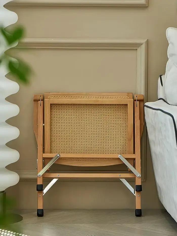 Chaise pliante de balcon, fauteuil de meubles, chaises de dossier en Imitation rotin en bois massif pour salon, tabouret de négociation unique