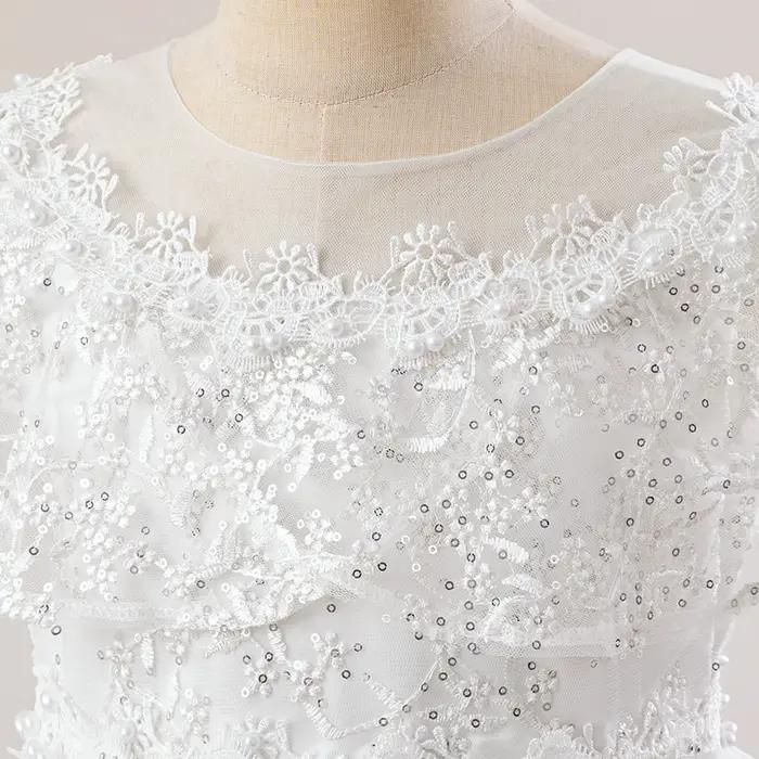 Robes longues de demoiselle d'honneur blanches élégantes pour filles