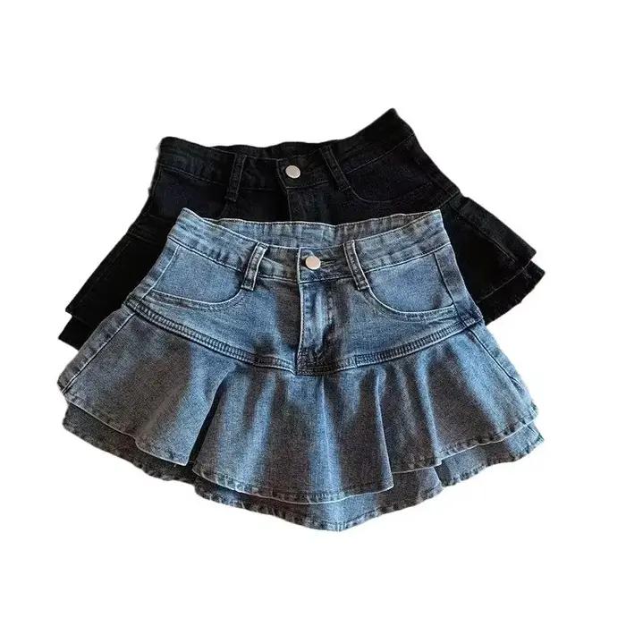 Sweetdenim – jupe taille haute pour femmes, ligne a, gâteau, Niche sensible, courte, volet de bœuf, tendance, printemps 2023