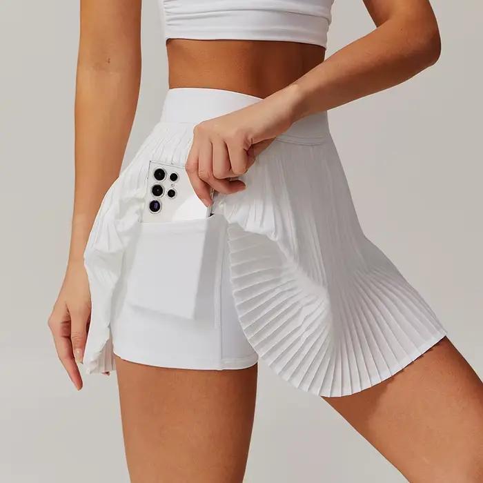 Jupe plissée athlétique Vitalinovo pour femmes, taille haute, matériau élasthanne et nylon, idéale pour le tennis, golf, course à pied, et autres activités sportives