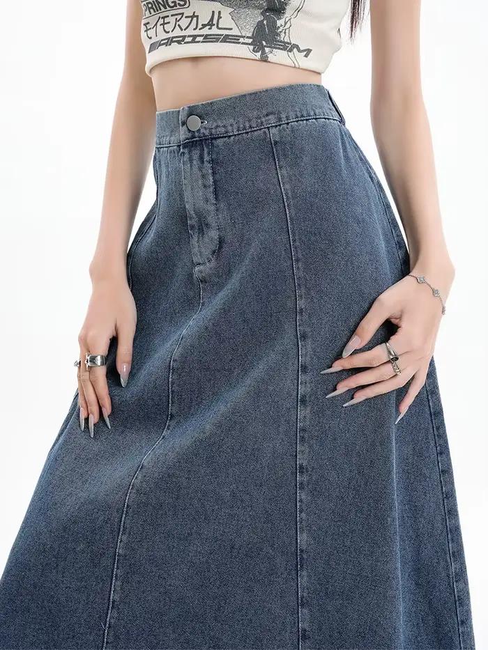 Jupe longue en jean pour femme