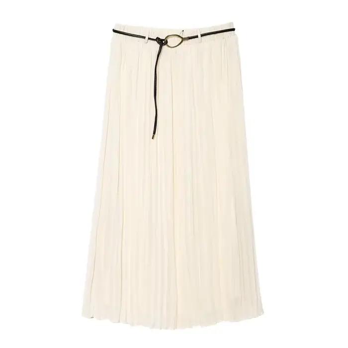 Ceinture jupe plissée femme 2025 été élégant femmes jupes taille haute fée mousseline de soie