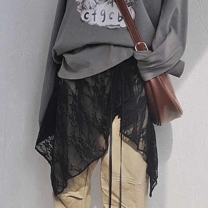 Nouveau Jupe courte à lacets conception superposée jupe portefeuille légère robe de pansement femmes
