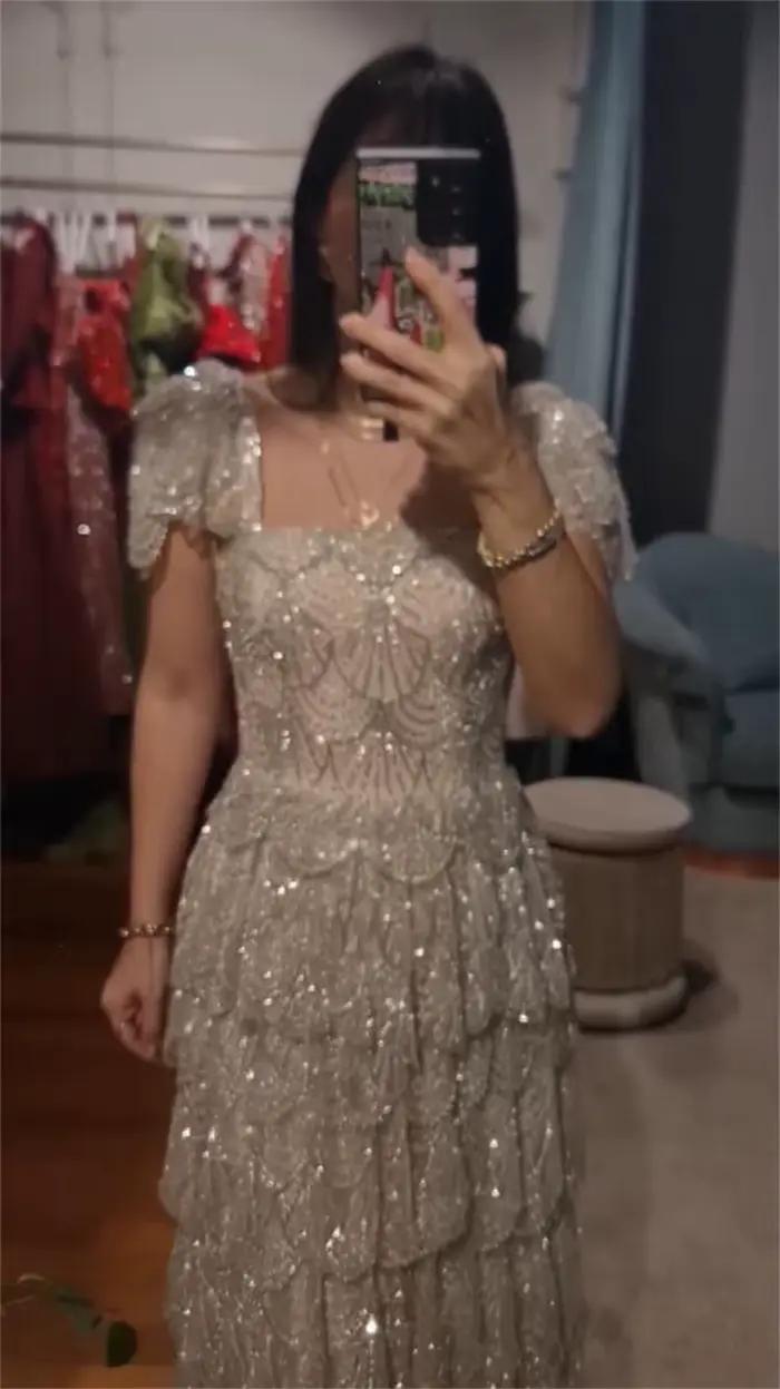 FATAPAESE Haute Couture robe perles exquises pierres à plusieurs niveaux robes de bal de soirée de luxe arabe dubaï robes pour la fête de mariage