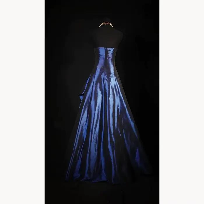 Robes bleues pour femmes, en taffetas à fleurs, sans manches, formelles, classiques, pour la saint-valentin, robes élégantes pour fête d'anniversaire et de soirée