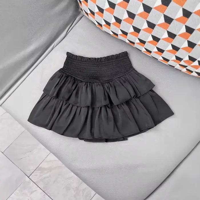 Mini jupe trapèze en mousseline de soie blanche