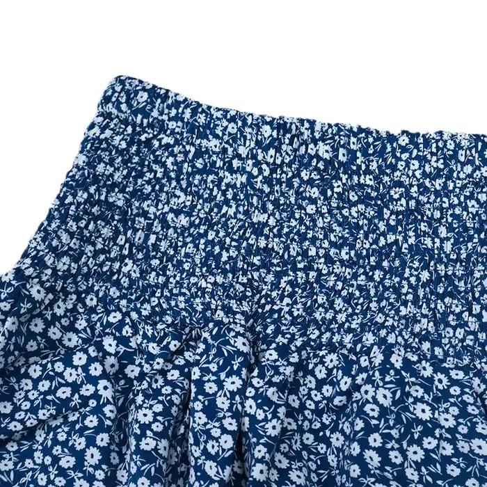 Mini jupe plissée à fleurs mi-longues pour femmes