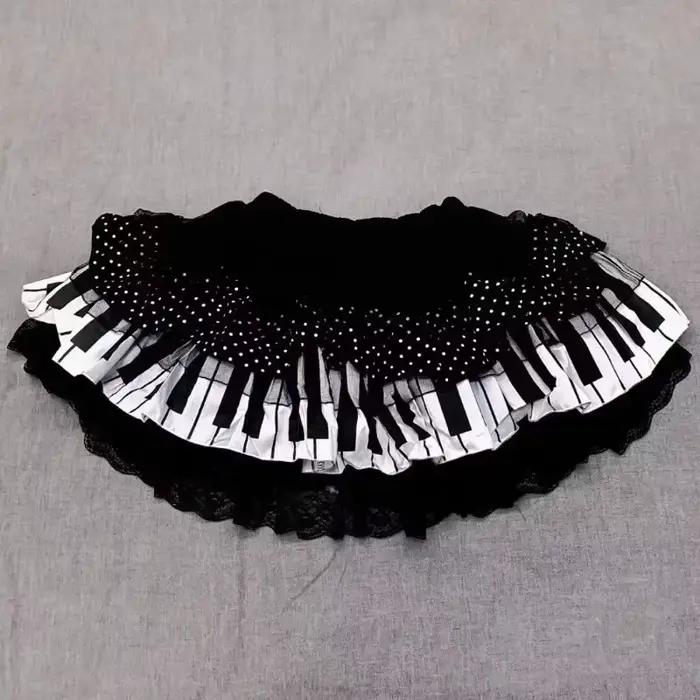 Jupe Y2K Punk Dark Lolita pour femme, mini-jupe gothique à pois avec dentelle et volants superposés, chic, style Hot Girl, courte, mode urbaine
