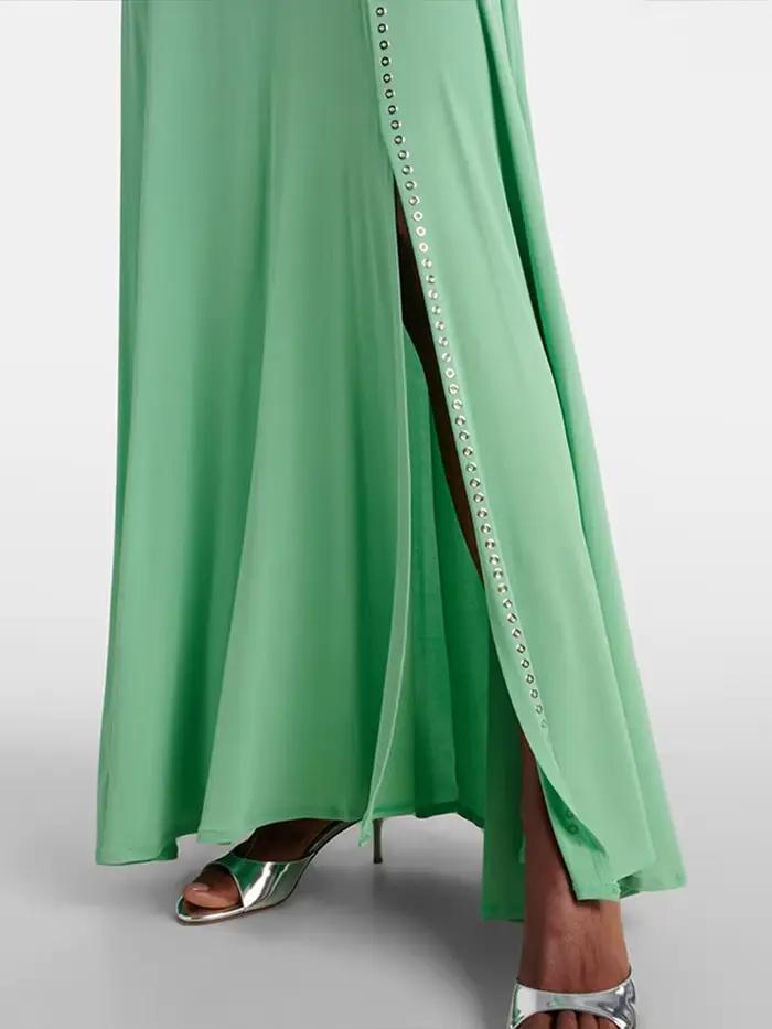 Ensemble jupe haut asymétrique à manches longues pour femmes soirée glamour occassions spéciales polyester chic élégant asymétrique fente haut court