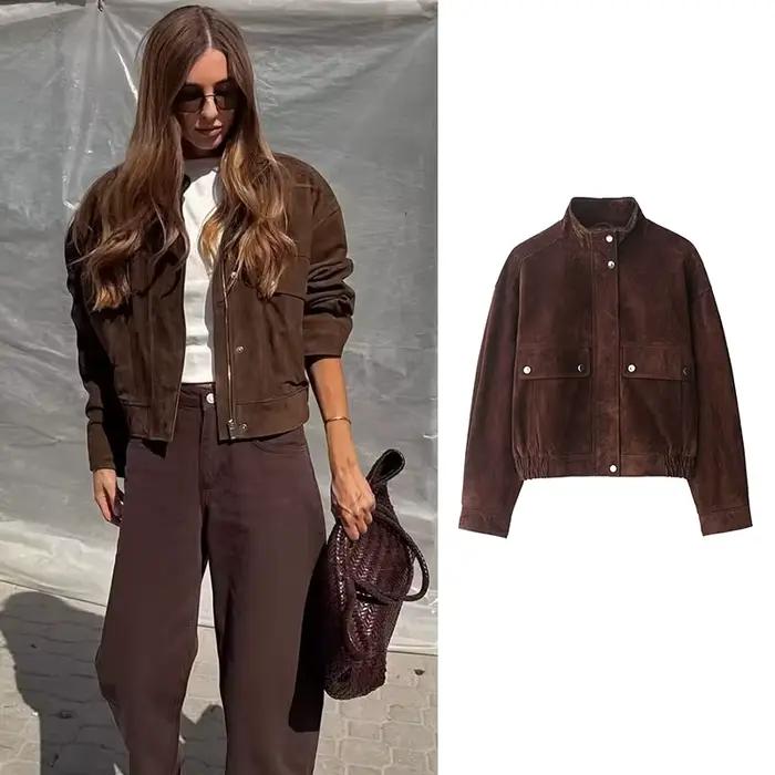 Vestes d'automne pour femmes 2025 – Nouvelle mode, grandes poches, élégantes, coupe ajustée, chaudes, style urbain chic pour jeunes étudiantes