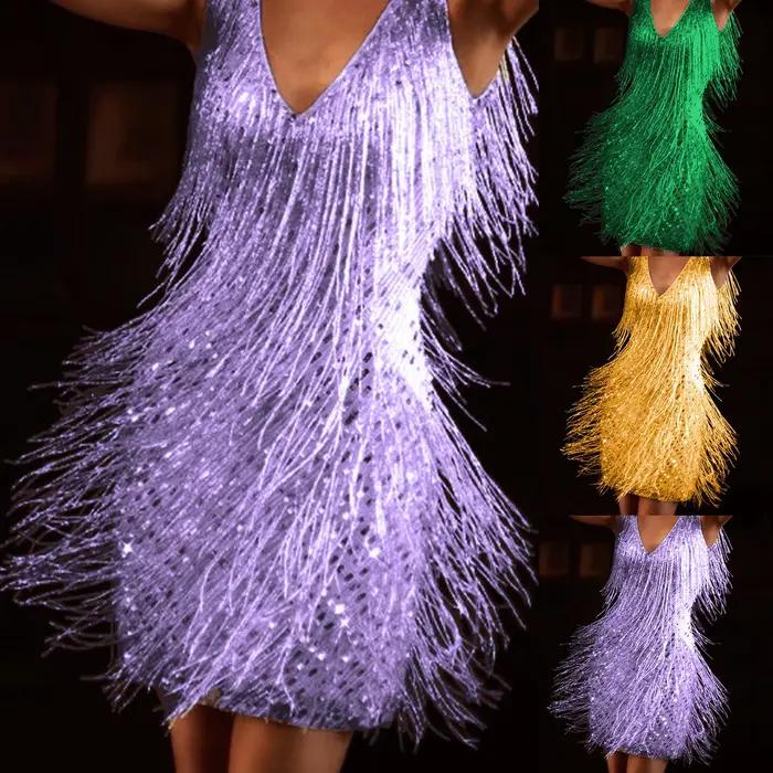 Robe jupe crayon à col en V profond pour femmes