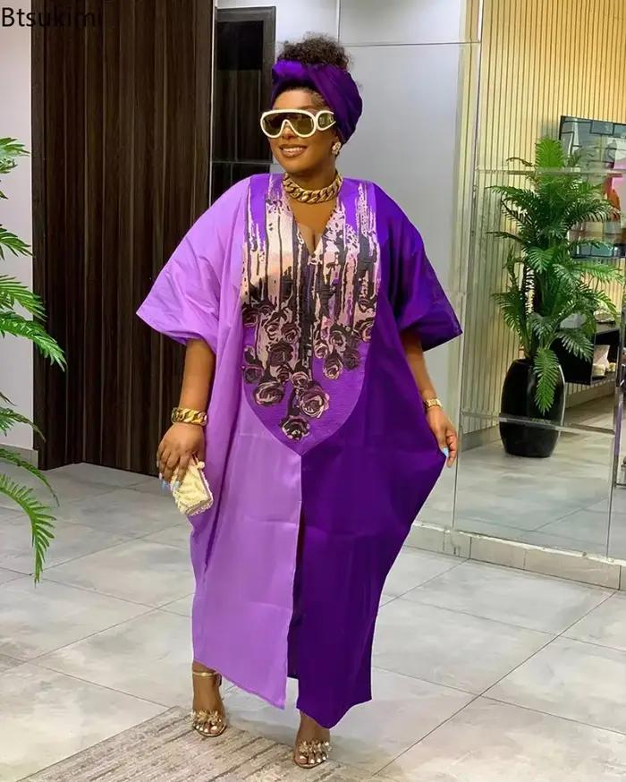 Robes longues de style ethnique africain pour femmes 2026, imprimées traditionnelles, patchwork, abayas musulmanes, hijab, robes amples pour femmes, grande taille