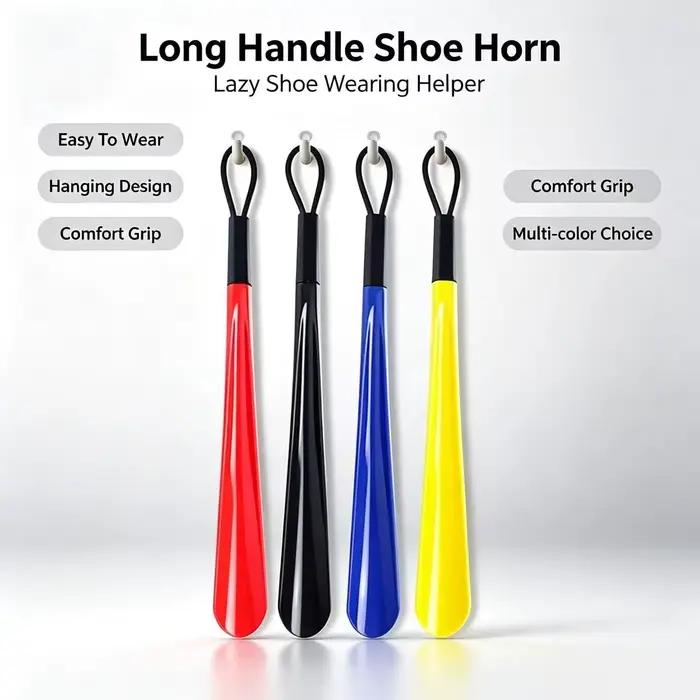 Chausse-pied en plastique à long manche, pratique et pratique pour enfiler les chaussures