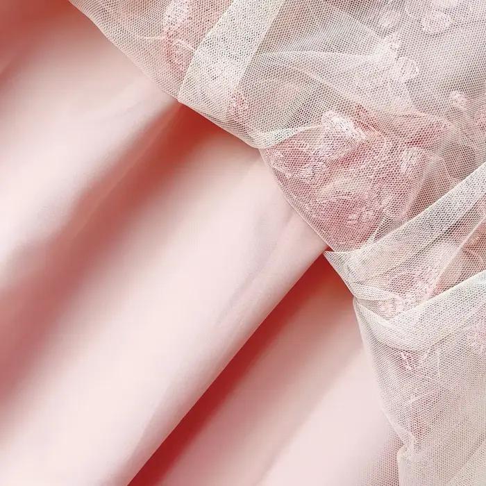 Jupe mi-longue en tulle taille haute brodée de fleurs 3D pour femmes style coréen élégante printemps été nouveau