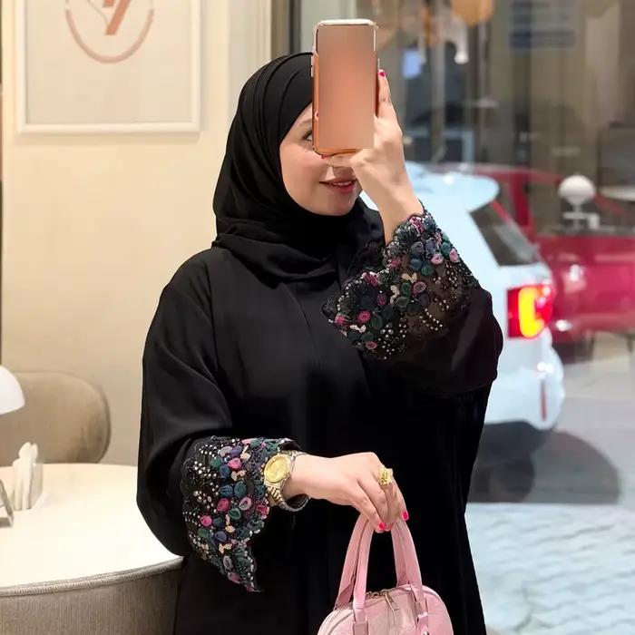 Robes pour femmes musulmanes, dentelle florale, perles, jalabiya, Eid, Maroc, kaftan, Islam, vestidos largos, robe longue arabe, Dubai, abaya, ensemble hijab