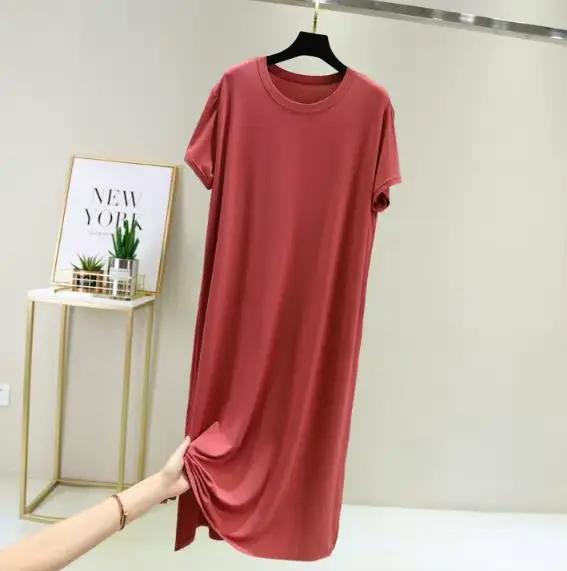 Grande taille chemise de nuit femmes nouveau printemps été longue robe modal coton vêtements de nuit robe de nuit femme ample robe de nuit chemise camisola