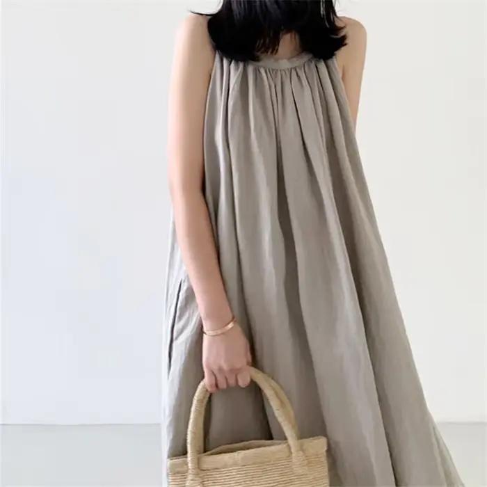 Robe Longue en Coton et Lin Précieux pour Femme