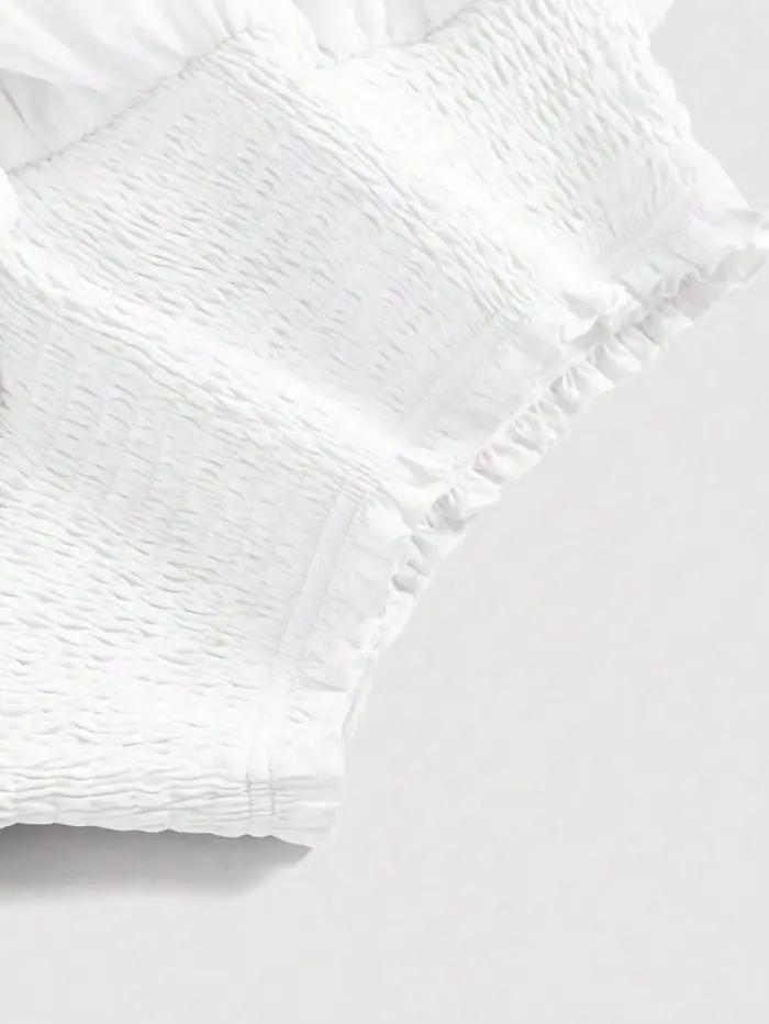 Mini jupe à volants à plusieurs niveaux avec taille froncée et smockée