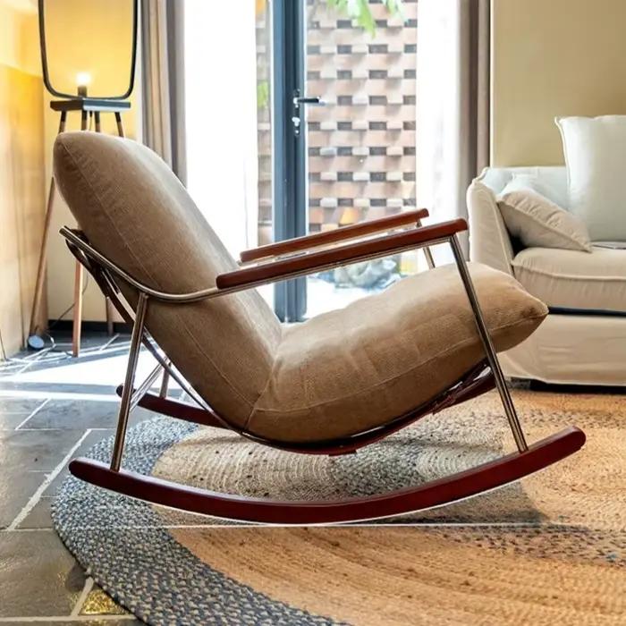 Chaise de balcon en bois avec dossier, design moderne, chaise de méditation, chaise à bascule esthétique, Poltrone Da Salotto, accessoires pour salon