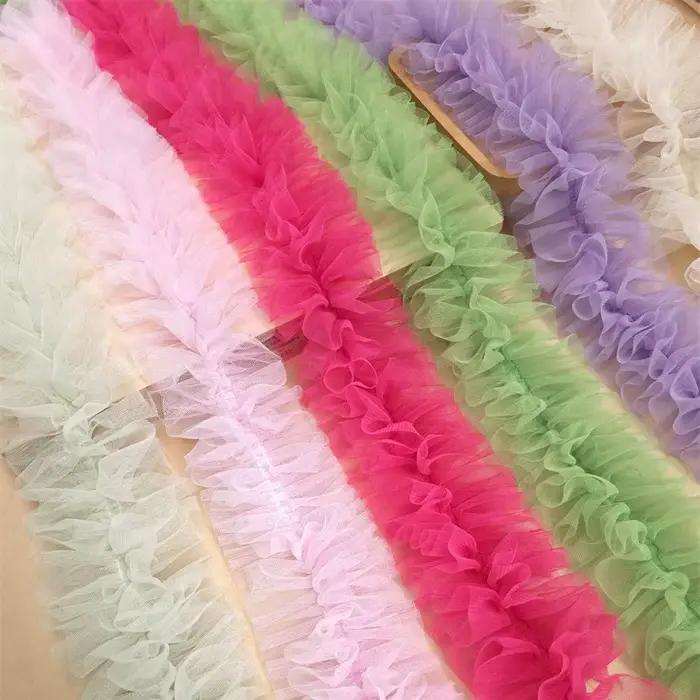 Jupe évasée en gaze double couche prune violette avec volants et ourlet effiloché pour femmes, élégante et romantique pour occasions spéciales