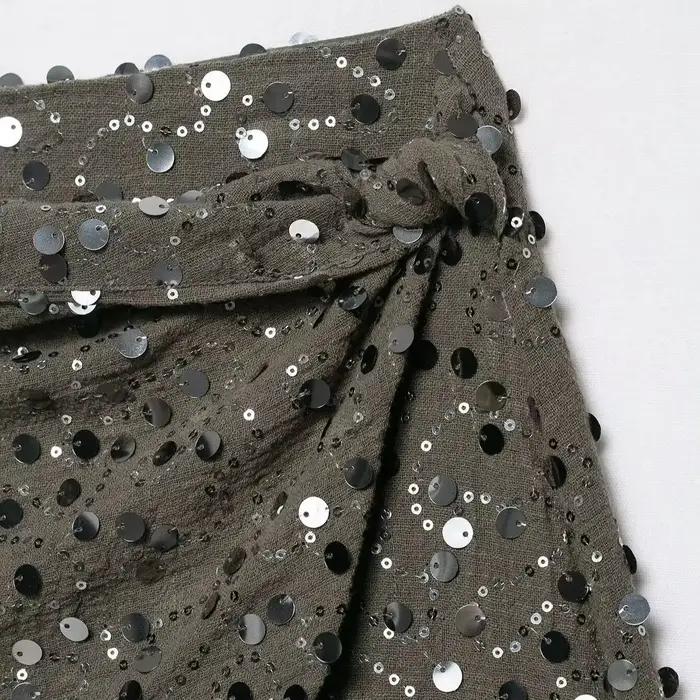 Chic élégant paillettes Mini jupes femmes mode fête mince Sexy femme